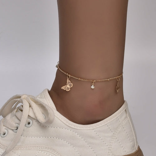 Boho Butterfly Charm Anklet