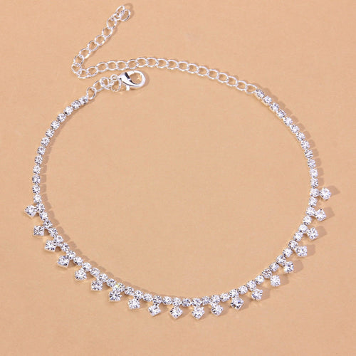 Rhinestone Water Drop Anklet Foot Jewelry